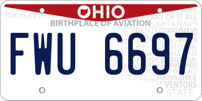 OH license plate FWU6697