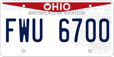 OH license plate FWU6700