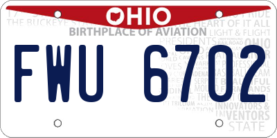OH license plate FWU6702