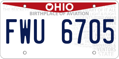 OH license plate FWU6705
