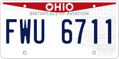 OH license plate FWU6711