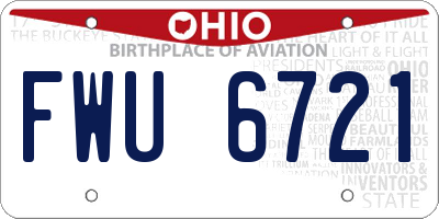 OH license plate FWU6721