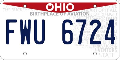 OH license plate FWU6724