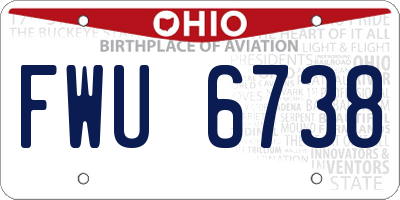 OH license plate FWU6738