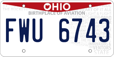 OH license plate FWU6743