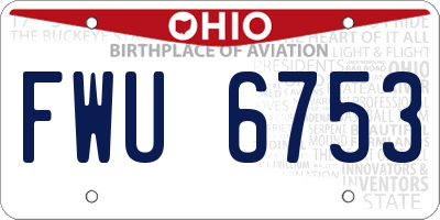 OH license plate FWU6753