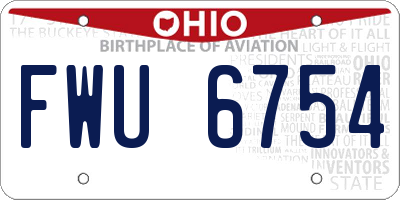 OH license plate FWU6754