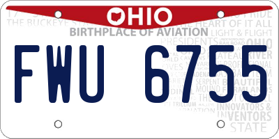 OH license plate FWU6755