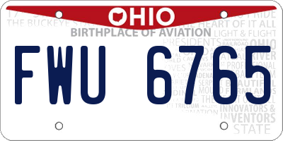 OH license plate FWU6765