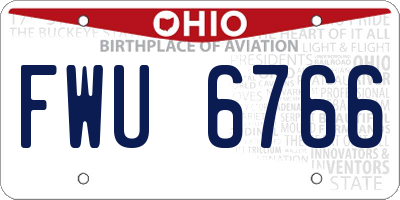 OH license plate FWU6766