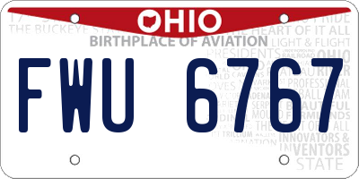 OH license plate FWU6767