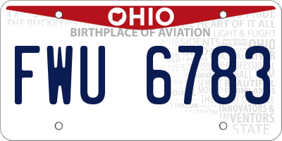 OH license plate FWU6783