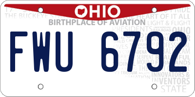 OH license plate FWU6792