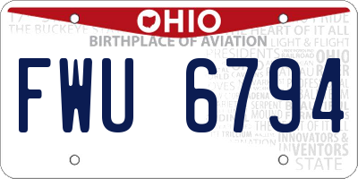 OH license plate FWU6794