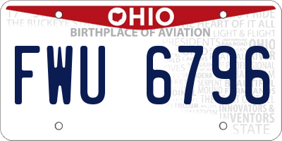 OH license plate FWU6796