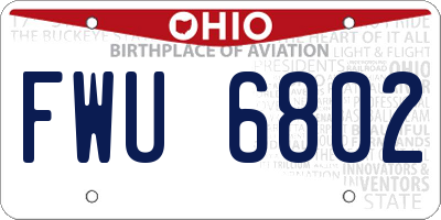 OH license plate FWU6802