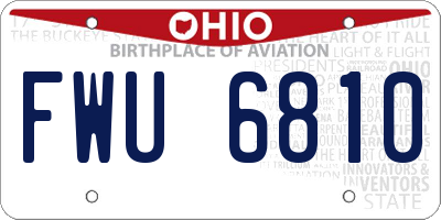 OH license plate FWU6810