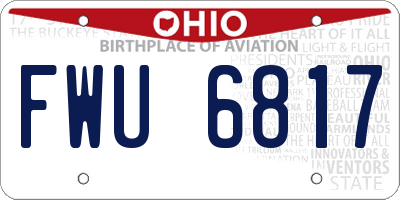 OH license plate FWU6817