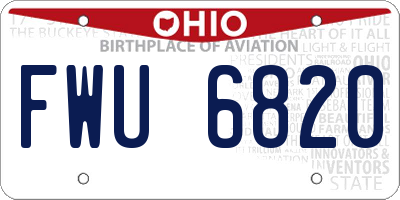 OH license plate FWU6820