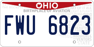 OH license plate FWU6823