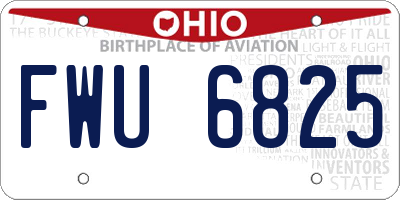 OH license plate FWU6825