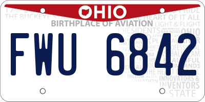 OH license plate FWU6842
