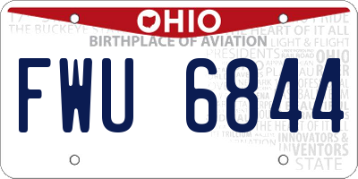 OH license plate FWU6844