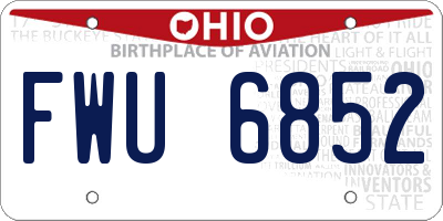 OH license plate FWU6852
