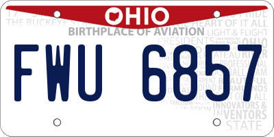 OH license plate FWU6857