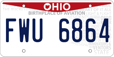 OH license plate FWU6864
