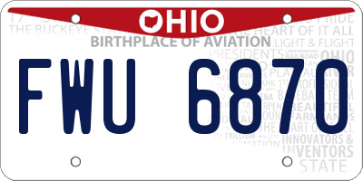 OH license plate FWU6870