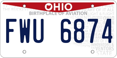 OH license plate FWU6874