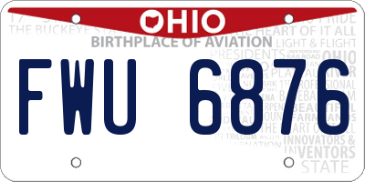 OH license plate FWU6876