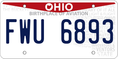 OH license plate FWU6893
