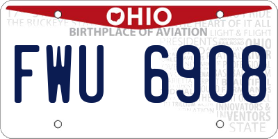 OH license plate FWU6908