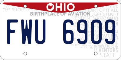 OH license plate FWU6909