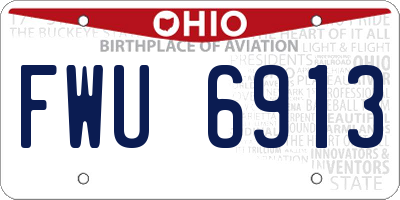 OH license plate FWU6913