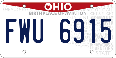 OH license plate FWU6915