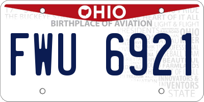 OH license plate FWU6921