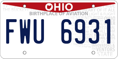 OH license plate FWU6931