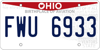 OH license plate FWU6933