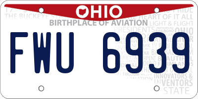 OH license plate FWU6939