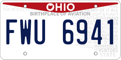 OH license plate FWU6941