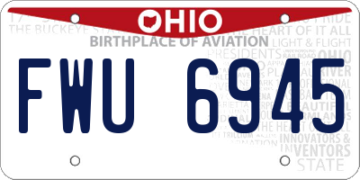 OH license plate FWU6945