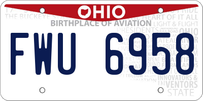 OH license plate FWU6958