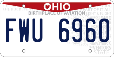 OH license plate FWU6960
