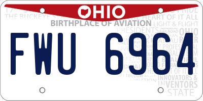 OH license plate FWU6964