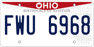 OH license plate FWU6968