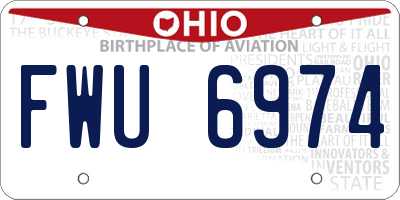 OH license plate FWU6974