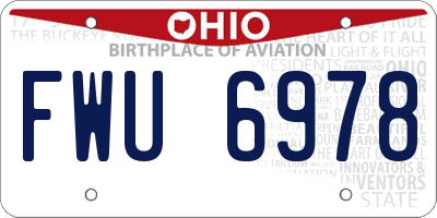 OH license plate FWU6978